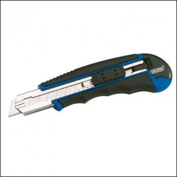 Draper 3500A Soft Grip Retractable Segment Blade Knife with 7 Segment Blade, 18mm - Code: 72144 - Pack Qty 1