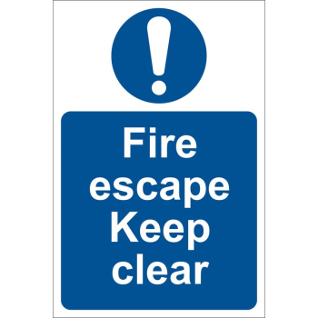 Draper SS09 Fire Escape Keep Clear - Discontinued - Code: 72146 - Pack Qty 1