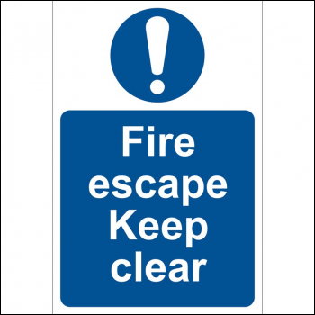 Draper SS09 Fire Escape Keep Clear - Code: 72146 - Pack Qty 1