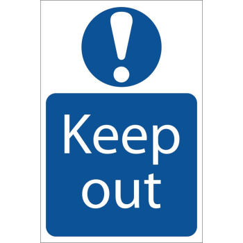 Draper SS13 Keep Out' Mandatory Sign, 200 x 300mm - Discontinued - Code: 72158 - Pack Qty 1