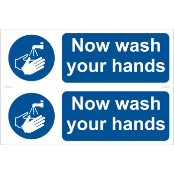Draper SS14 Wash Your Hands' Mandatory Sign (Pack of 2) - Discontinued - Code: 72162 - Pack Qty 1