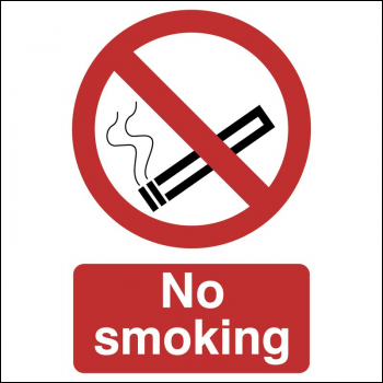 Draper SS15 No Smoking' Prohibition Sign, 200 x 300mm - Code: 72165 - Pack Qty 1