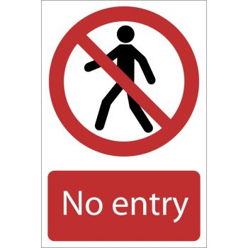 Draper SS18 No Entry' Prohibition Sign, 200 x 300mm - Discontinued - Code: 72169 - Pack Qty 1