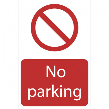 Draper SS19 No Parking' Prohibition Sign, 200 x 300mm - Code: 72198 - Pack Qty 1
