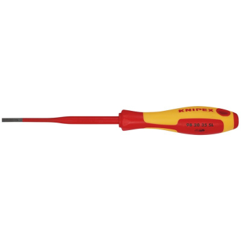 Draper 98 20 35 SL KNIPEX 98 20 35 SL VDE Insulated Slotted Screwdriver, 3.5 x 100mm - Slim - Code: 72380 - Pack Qty 1