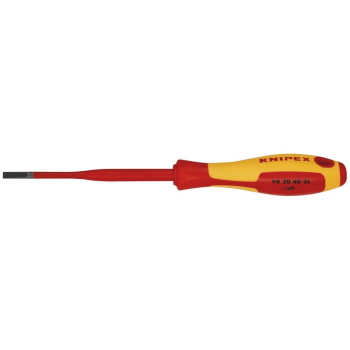 Draper 98 20 40 SL KNIPEX 98 20 40 SL VDE Insulated Slotted Screwdriver, 4.0 x 100mm - Slim - Code: 72387 - Pack Qty 1