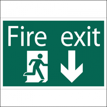 Draper SS32 Fire Exit Arrow Down' Safety Sign - Code: 72446 - Pack Qty 1