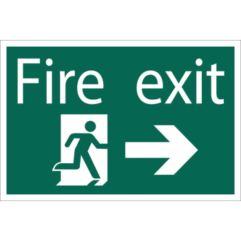 Draper SS33 Fire Exit Arrow Right' Safety Sign - Discontinued - Code: 72447 - Pack Qty 1