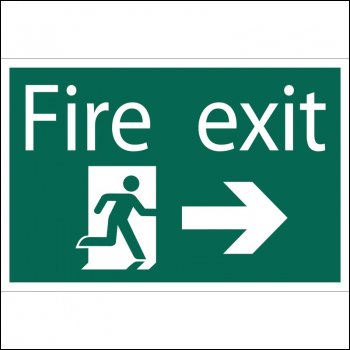 Draper SS33 Fire Exit Arrow Right' Safety Sign - Code: 72447 - Pack Qty 1