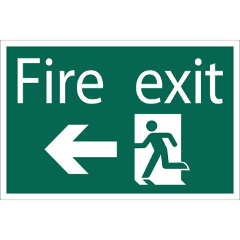 Draper SS34 Fire Exit Arrow Left' Safety Sign - Discontinued - Code: 72448 - Pack Qty 1