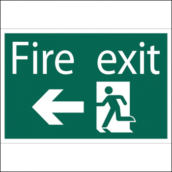 Draper SS34 Fire Exit Arrow Left' Safety Sign - Code: 72448 - Pack Qty 1