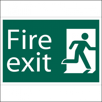 Draper SS35 Fire Exit' Safety Sign, 300 x 200mm - Code: 72449 - Pack Qty 1