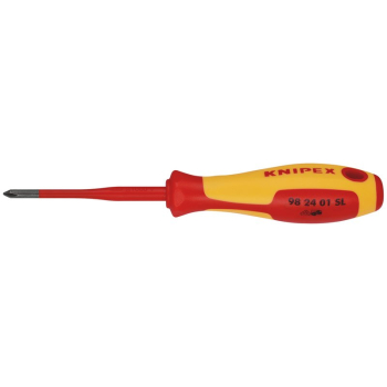 Draper 98 24 01 SL KNIPEX 98 24 01 SL VDE Insulated Phillips Screwdriver, PH1 x 80mm - Slim - Code: 72452 - Pack Qty 1