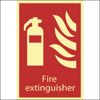 Draper SS43 Glow In The Dark 'Fire Extinguisher' Fire Equipment Sign - Discontinued - Code: 72598 - Pack Qty 1