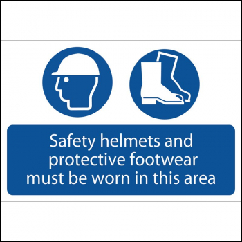 Draper SS49 Safety Helmets And Protective Footwear Must Be Worn - Code: 72870 - Pack Qty 1