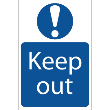 Draper SS51 Keep Out' Mandatory Sign, 400 x 600mm - Discontinued - Code: 72913 - Pack Qty 1