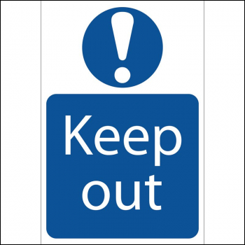 Draper SS51 Keep Out' Mandatory Sign, 400 x 600mm - Code: 72913 - Pack Qty 1