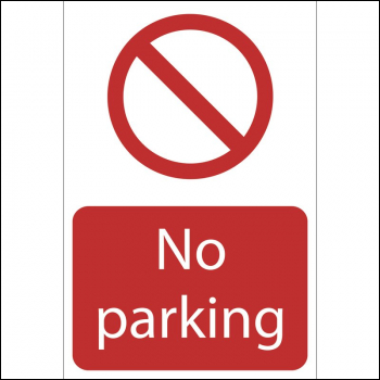 Draper SS55 No Parking' Prohibition Sign, 400 x 600mm - Code: 72935 - Pack Qty 1