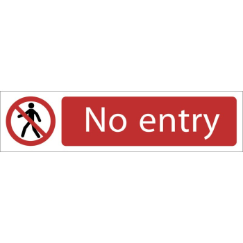 Draper SS66 No Entry' Prohibition Sign, 200 x 50mm - Discontinued - Code: 73161 - Pack Qty 1