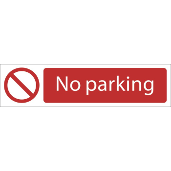 Draper SS67 No Parking' Prohibition Sign, 200 x 50mm - Discontinued - Code: 73163 - Pack Qty 1