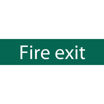 Draper SS71 Fire Exit' Safety Sign, 200 x 50mm - Code: 73213 - Pack Qty 1
