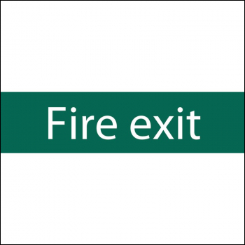 Draper SS71 Fire Exit' Safety Sign, 200 x 50mm - Code: 73213 - Pack Qty 1