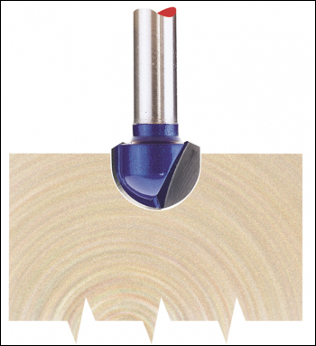 Draper RB16 TCT Router Bit, 1/4 inch  Core Box, 12.7 x 6.35mm Radius - Code: 75345 - Pack Qty 1