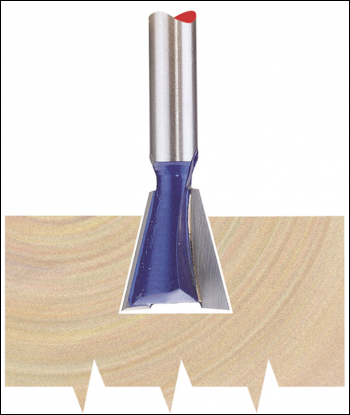 Draper RB17 TCT Router Bit, 1/4 inch  Dovetail, 14mm Diameter - Code: 75346 - Pack Qty 1