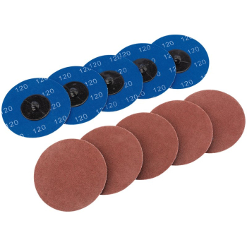 Draper SD3AB Aluminium Oxide Sanding Discs, 75mm, 120 Grit (Pack of 10) - Code: 75617 - Pack Qty 1
