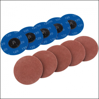 Draper SD3AB Aluminium Oxide Sanding Discs, 75mm, 120 Grit (Pack of 10) - Code: 75617 - Pack Qty 1