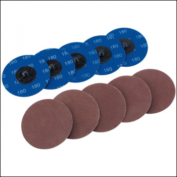 Draper SD3AB Aluminium Oxide Sanding Discs, 75mm, 180 Grit (Pack of 10) - Code: 75618 - Pack Qty 1