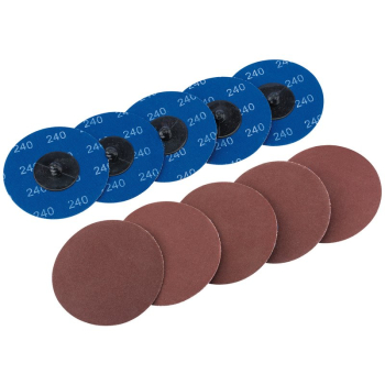 Draper SD3AB Aluminium Oxide Sanding Discs, 75mm, 240 Grit (Pack of 10) - Code: 75619 - Pack Qty 1