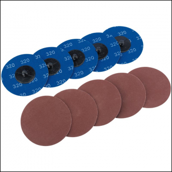 Draper SD3AB Aluminium Oxide Sanding Discs, 75mm, 320 Grit (Pack of 10) - Code: 75620 - Pack Qty 1