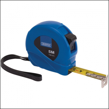 Draper EMTC Measuring Tape, 5m/16ft x 19mm, Blue - Code: 75881 - Pack Qty 1