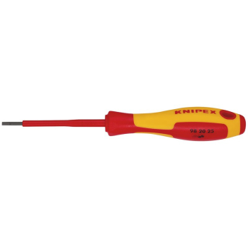 Draper 98 20 25 KNIPEX 98 20 25 VDE Insulated Slotted Screwdriver, 2.5 x 75mm - Code: 76803 - Pack Qty 1
