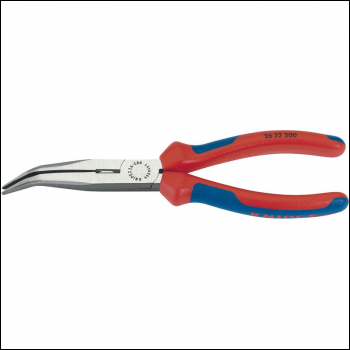 Draper 26 22 200 SB Knipex 26 22 200 Angled Long Nose Pliers with Heavy Duty Handles, 200mm - Code: 77004 - Pack Qty 1