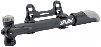 DRAPER Twin Connector Soft Grip Bicycle Hand Pump - Pack Qty 1 - Code: 77017