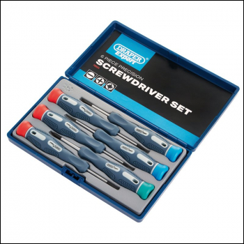 Draper PSS6 Soft Grip Precision Screwdriver Set (6 Piece) - Code: 78924 - Pack Qty 1