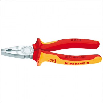 Draper 03 06 180 SBE Knipex 03 06 180 SBE Fully Insulated Combination Pliers, 180mm - Code: 81204 - Pack Qty 1
