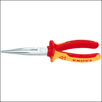 Draper 26 16 200 SBE Knipex 26 16 200 SBE Fully Insulated Long Nose Pliers, 200mm - Code: 81246 - Pack Qty 1