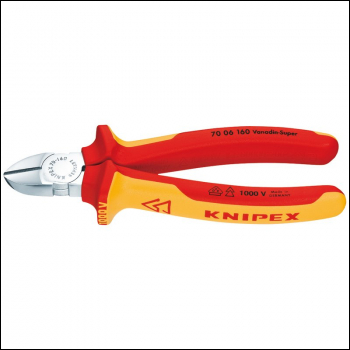 Draper 70 06 160 SBE Knipex 70 06 160 SBE Fully Insulated Diagonal Side Cutter, 160mm - Code: 81262 - Pack Qty 1
