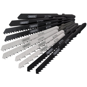Draper JSBCOM10 Assorted HSS & HCS Jigsaw Blade Set (10 Piece) - Code: 81736 - Pack Qty 1