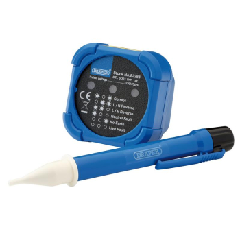 Draper SVT 230V Socket and Voltage Tester Set, 200-600V, 3A - Code: 82384 - Pack Qty 1