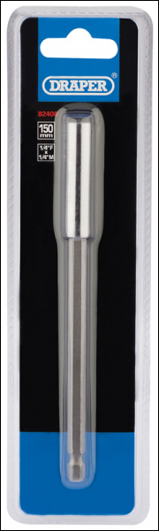 Draper MH150/B Magnetic Bit Holder, 150mm, 1/4 inch  (F) x 1/4 inch  (M) - Code: 82408 - Pack Qty 1