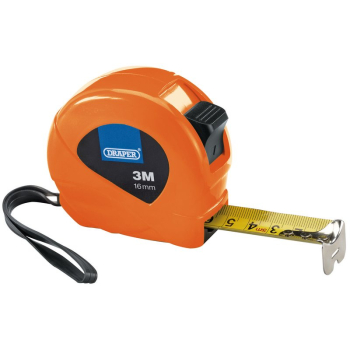 Draper HVMT/DBOX12 Measuring Tapes, 3m/10ft x 16mm, 3 Colours (Dispenser of 12) - Code: 82435 - Pack Qty 12
