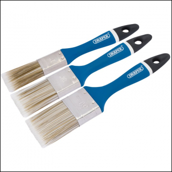 Draper PB/SAT/100S/SET Soft Grip Synthetic Paint Brush Set (3 Piece) - Code: 82495 - Pack Qty 1