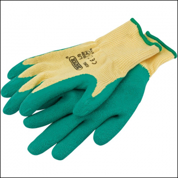 Draper HDLGA/B Heavy Duty Latex Coated Work Gloves, Large, Green - Code: 82603 - Pack Qty 1
