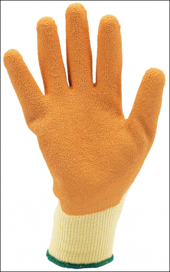 Draper HDLGA/B Heavy Duty Latex Coated Work Gloves, Large, Orange - Code: 82721 - Pack Qty 1