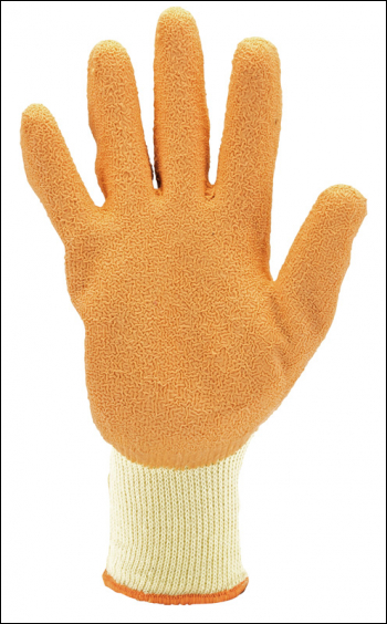 Draper HDLGA/B Heavy Duty Latex Coated Work Gloves, Extra Large, Orange (Pack of 10) - Code: 82751 - Pack Qty 1