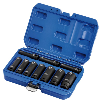 Draper 410D/10/MM Metric Deep Impact Socket Set, 1/2 inch  Sq. Dr. (10 Piece) - Code: 83096 - Pack Qty 1